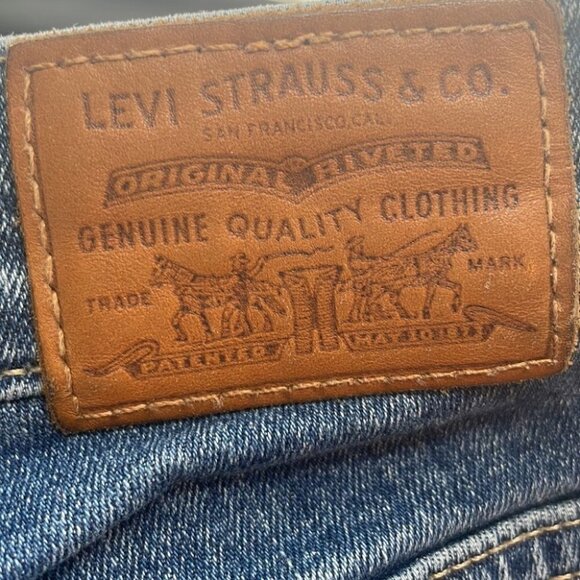 levi’s premium high rise straight jeans slightly distressed side slits sz 26 - Picture 8 of 11